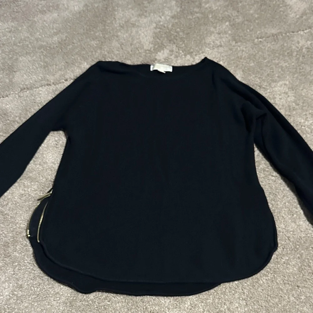 MK Sweater with Gold Zipper Accents